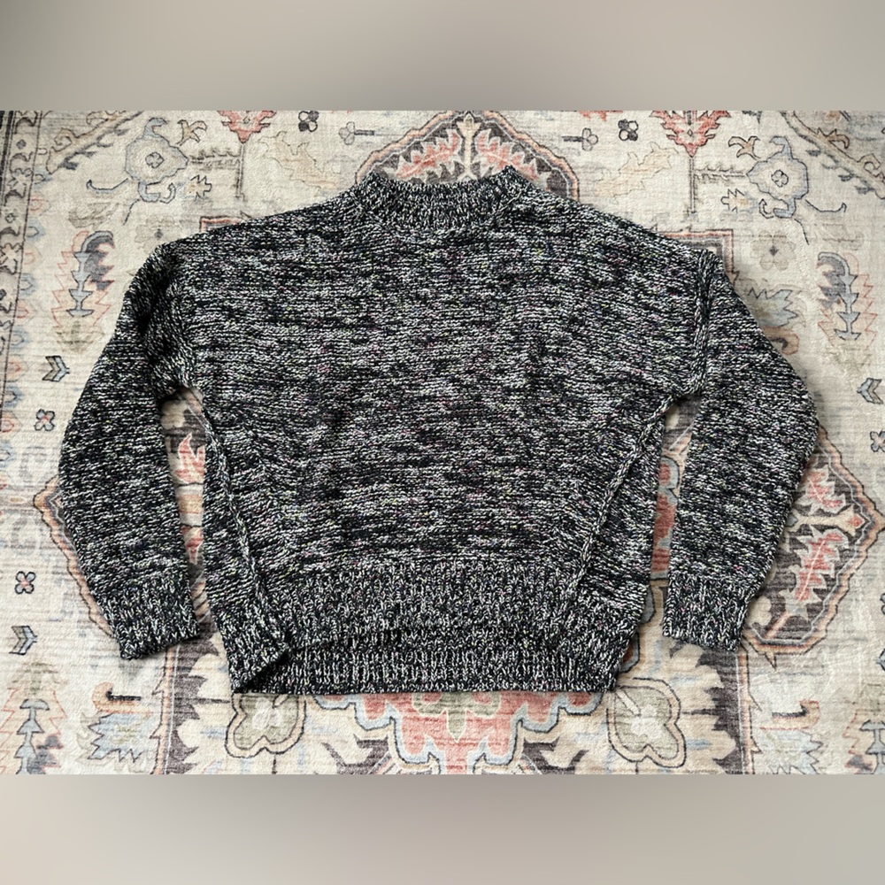 Michael Stars Black and White Multicolor Knit Crewneck Sweater - XS